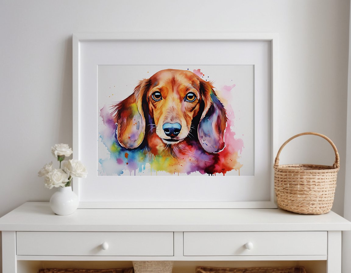 Common Pet Dogs, Rainbow Art, Alcohol Ink Wall Art Posters for your home.