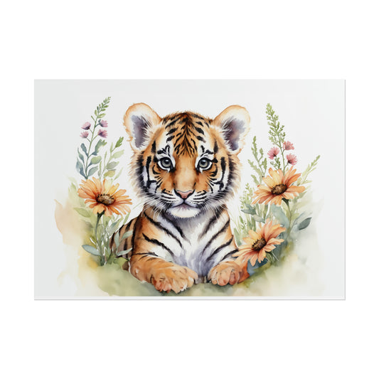 Baby Tiger in Wildflowers