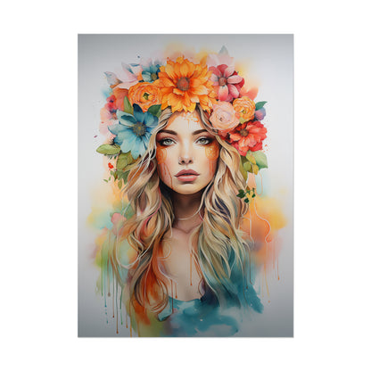 Blonde Woman with Flower Crown