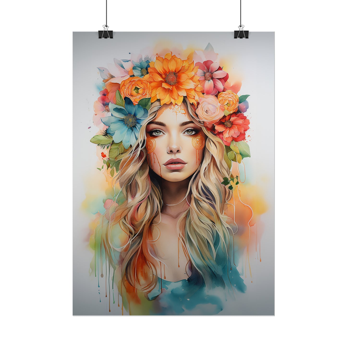 Blonde Woman with Flower Crown