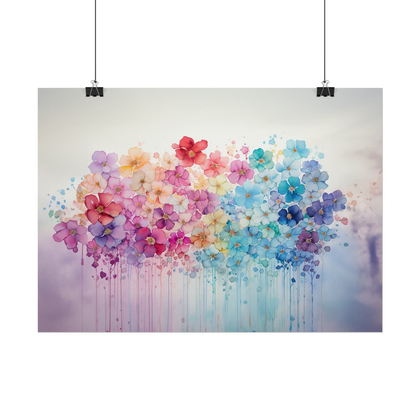 Alcohol Ink Wall of Flowers