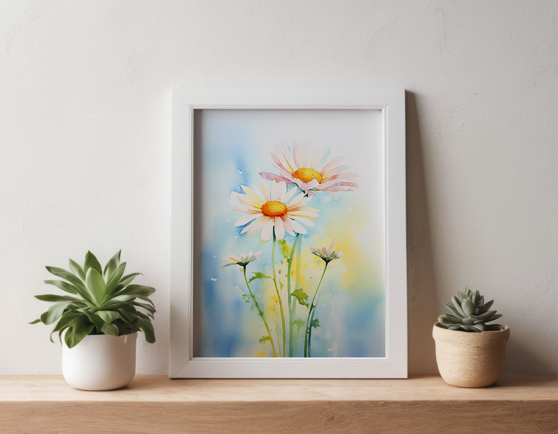 Watercolor Daisies