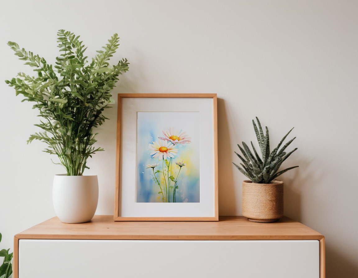 Watercolor Daisies