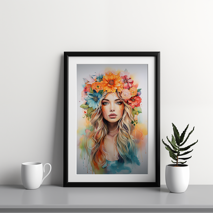 Blonde Woman with Flower Crown