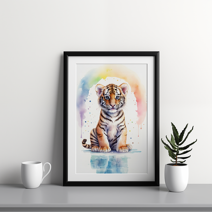 Tiger Cub with Rainbow