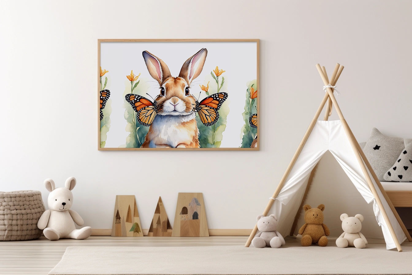 Bunny with Butterflies