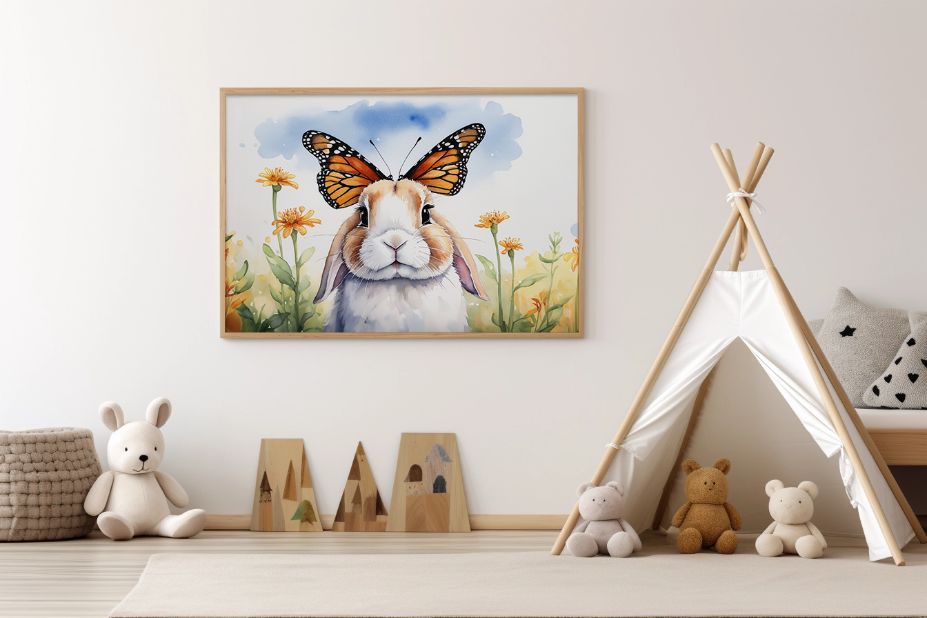 Bunny with Butterflies