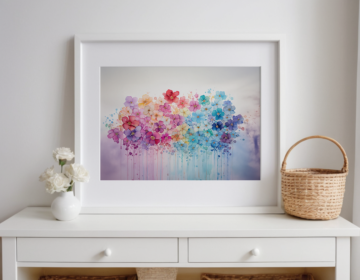 Alcohol Ink Wall of Flowers