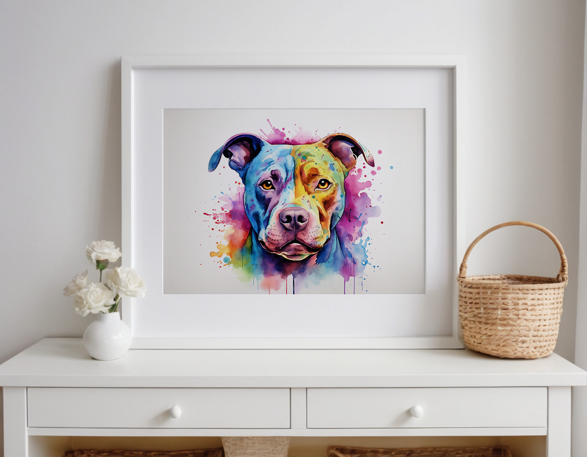 Rainbow American Pitbull