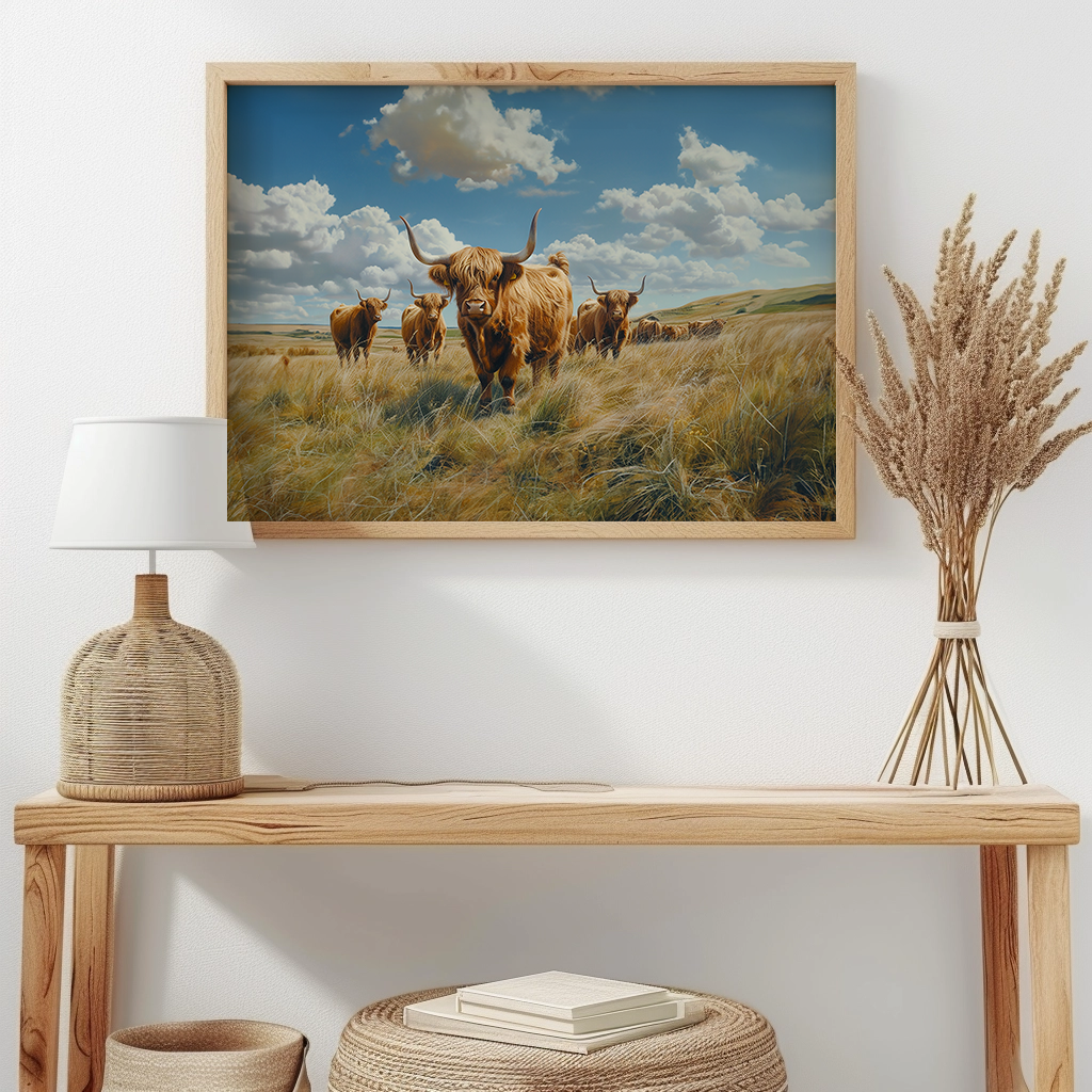 Highland Cows in a Field